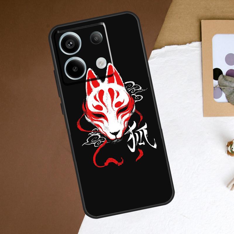Japanese Kitsune Fox Mask Case For Redmi Note 13 Pro Plus 9 10 11 12 Pro 9S 10S 11S 12S Cover For Redmi 12 C 10C 13C