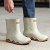 Rain shoes men's new non-slip waterproof rain boots men's cotton outer wear work car wash shoes fishing shoes medium and short rubber shoes