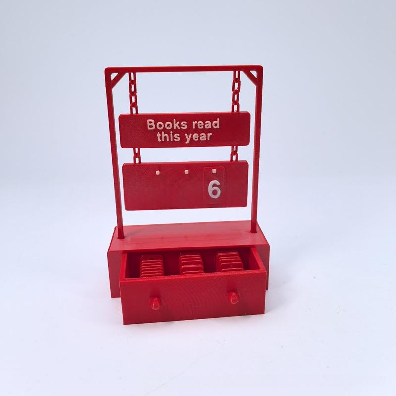 Hanging Book Counter Reading Progress Tracker 3-digit Flip Desk Counter for Books Read This Year Library Motivational Tool