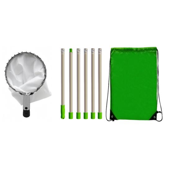 Fruit Picker with Segmented Pole Basket Adjustable Length Stainless Steel Pole Fruit Picker Easy-to-use Fruit Harvesting Tool