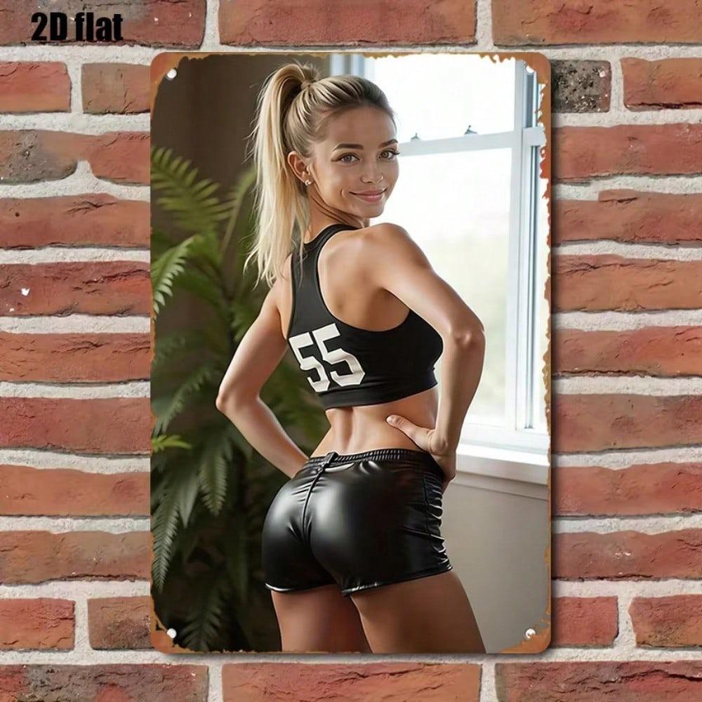 Vintage Fitness Metal Sign 8x12 Inch Gym Workout Wall Art Decor For Home Game Room