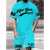 Men's Short-Sleeved Short Pants 3D Printed Trend And Fashion Pattern 2 Pieces Set Vacation And Fitness In The Fourth Quarter