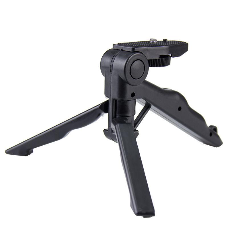 Factory Portable Folding Mini Tripod Stand for Selfie Stick Adjustable Webcam Stand Desktop Stabilizer Mini Camera Tripod MT-10 чёрный