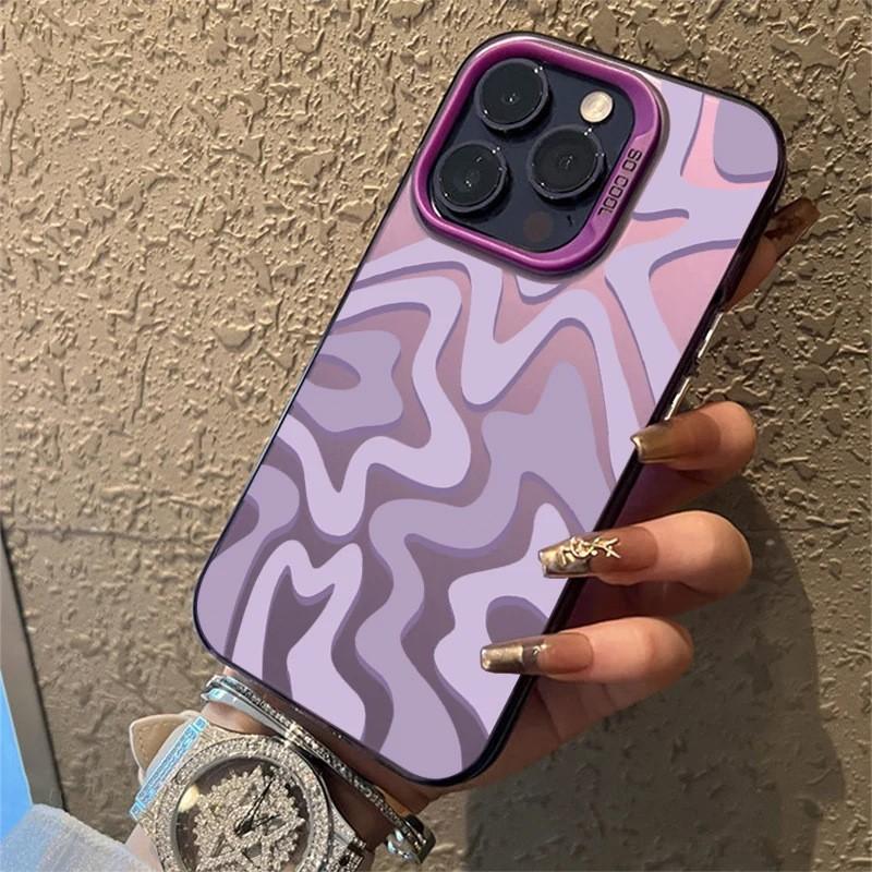 

Цвет Sier IMD Персонализированные Трендовые Мобильные Чехлы для iPhone 12 13 14 15 16 Xr Xsmax Аксессуары для Телефона For iPhone XR фиолетовый