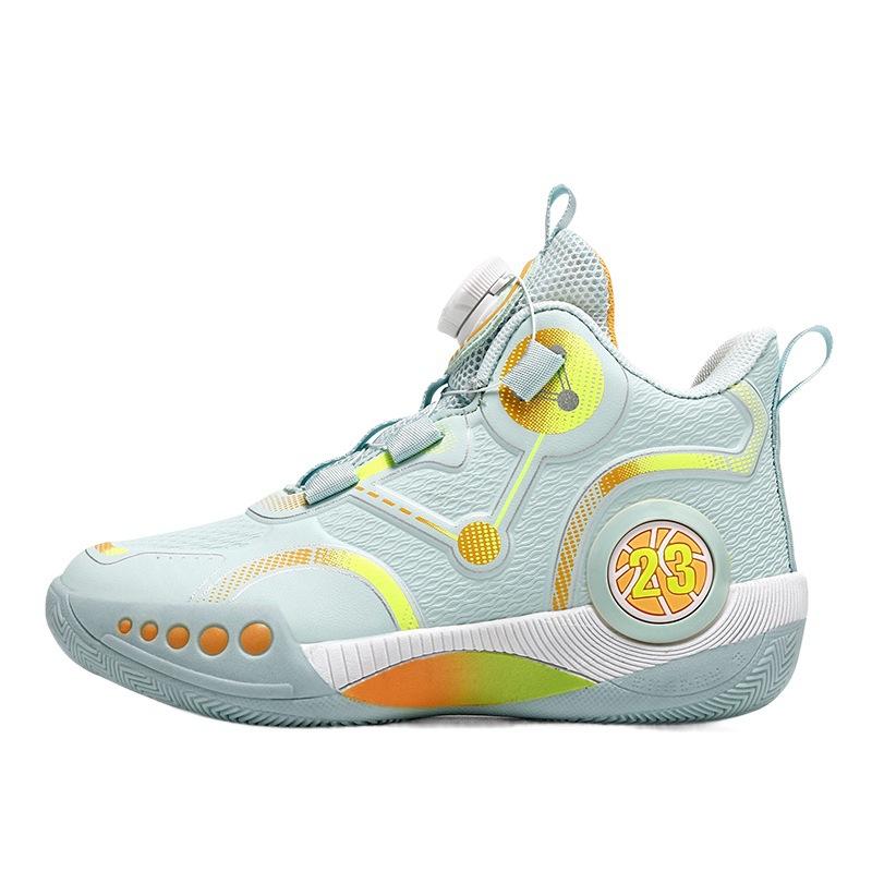 Children's sports shoes actual combat non-slip rotating boys' buttons actual combat basketball shoes shoes trendy shoes four sneakers