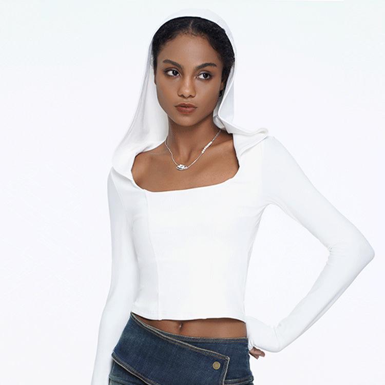 

Женский худи с длинным рукавом для йоги в европейском и американском стиле - Спорт, Фитнес, Бег, Танцевальная одежда, Подходит для улицы Small