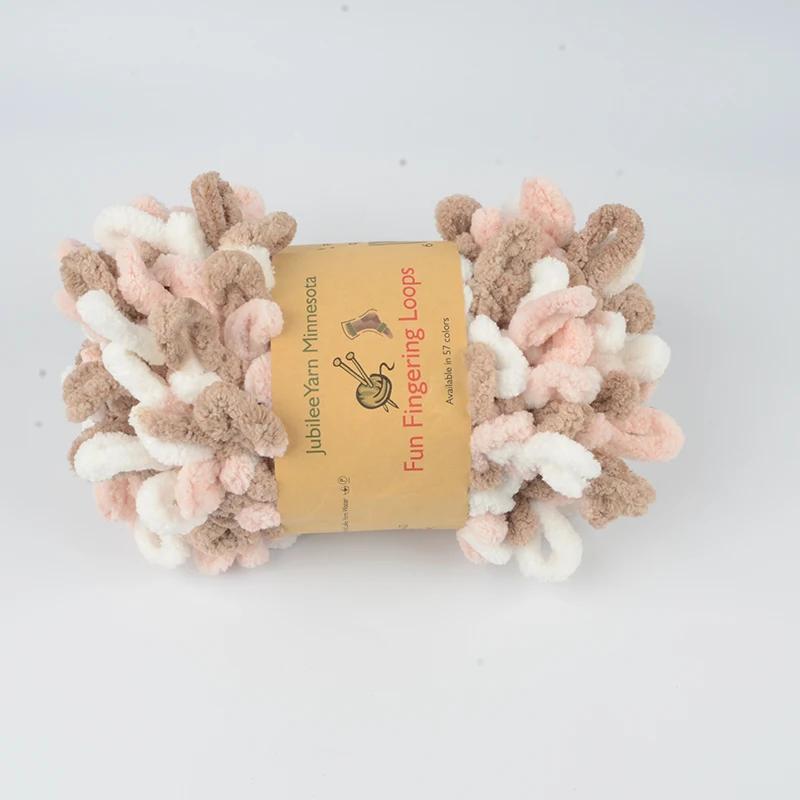 500g/Lot Hand Knitting Finger Loop Yarn Crochet Super Warm Puffy Circle Cotton Braided Rope Puffy Smart Polyester Sock Toy
