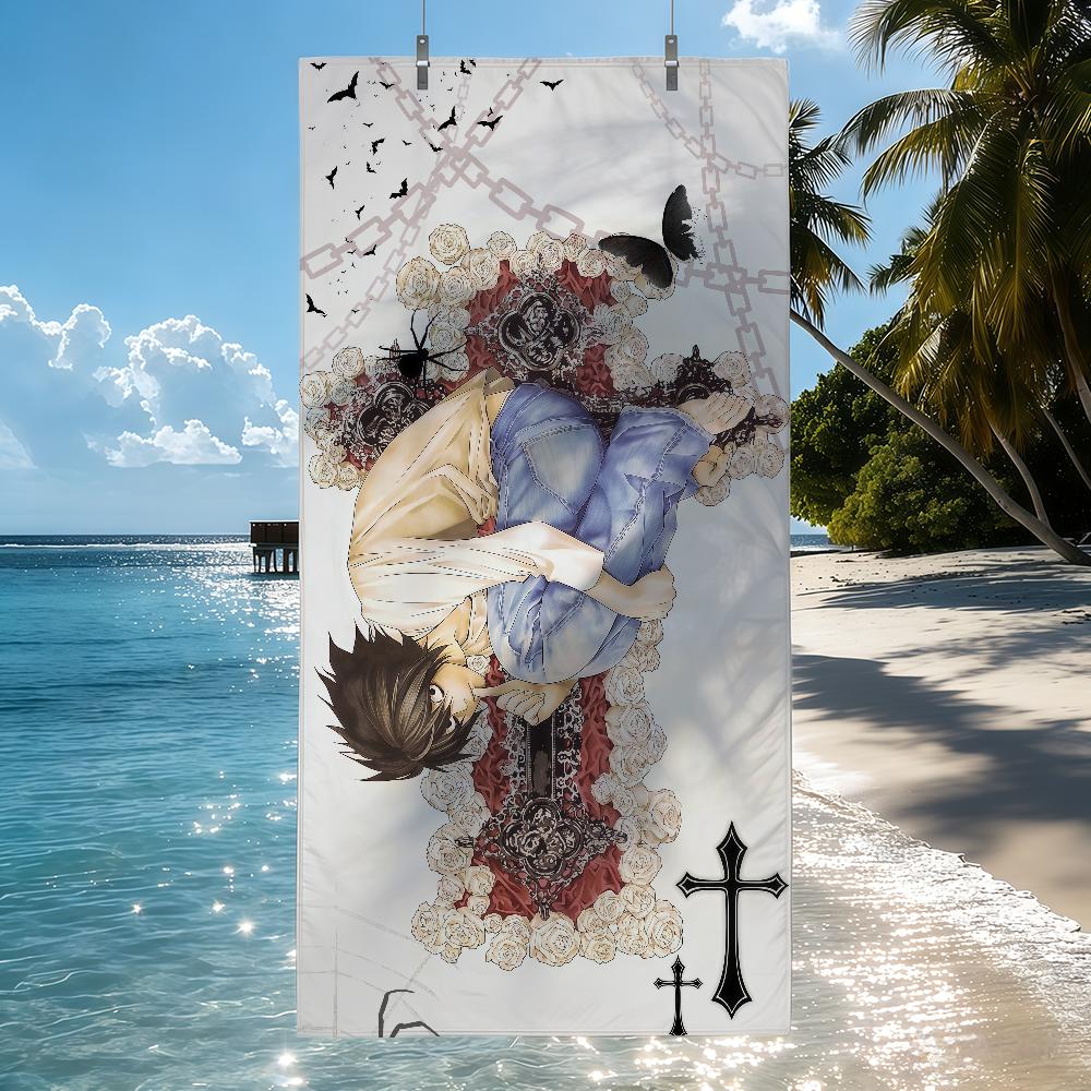 Anime Death Note L Towel Quick Drying Beach Towels Are Suitable For Swimming Pools Camping Yoga And The Gym