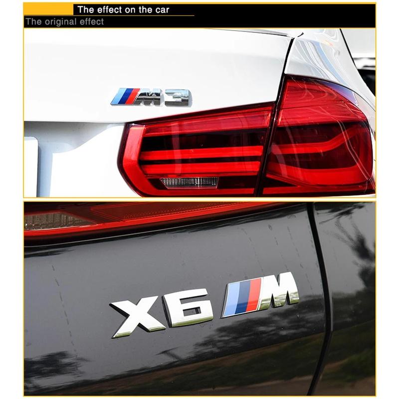 For BMW CBMW M Performance 3D Emblem ABS Glossy Black Front Grille & Rear Trunk Badge Sticker for M3 M5 X3 X5 Models Car Styling Upgrade