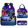 Batmobile Storia Zaino Scolastico per Bambini Scuola Elementare e Secondaria Zaino Leggero Stampa Digitale Borsa Pranzo Astuccio