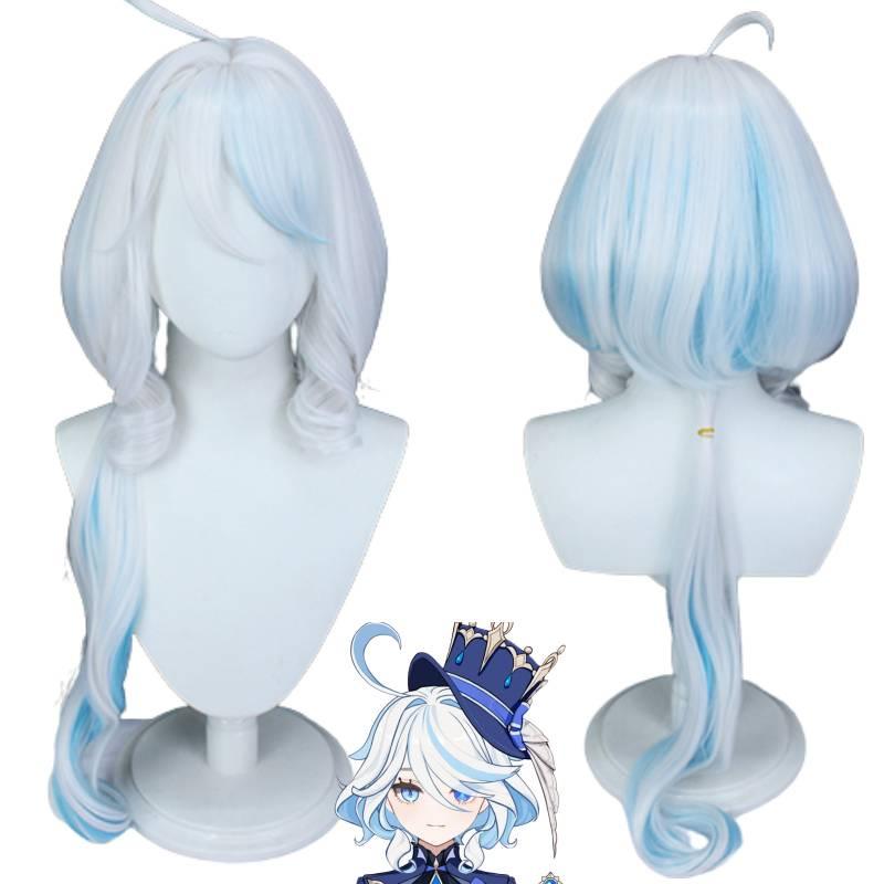 Genshin Impact Focalors Cosplay Wig High-quality Heat Resistant Hair Fiber