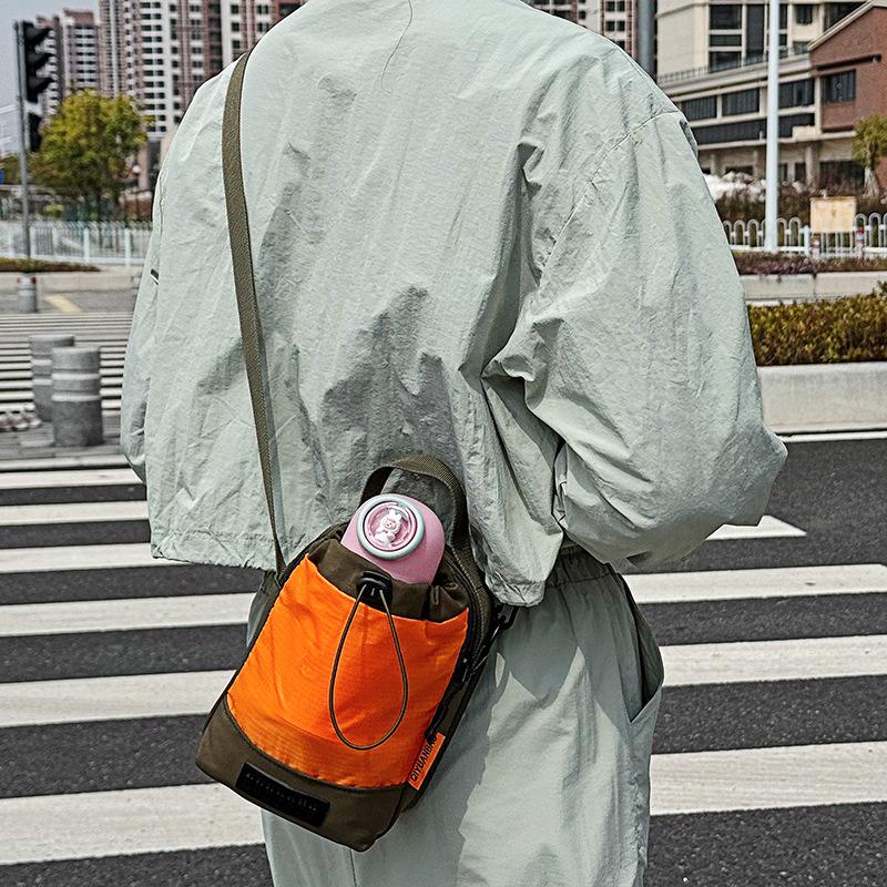 Summer Contrast Color Portable Kettle Small Bag Female Light Crossbody Mobile Phone Bag Multifunctional Water Cup Bag Male