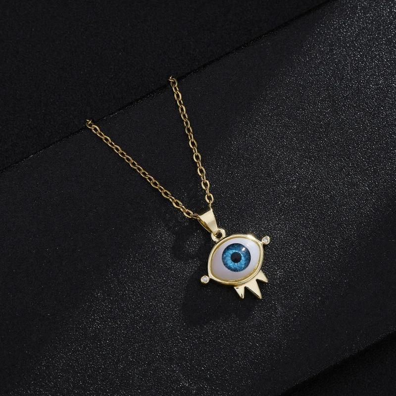 

Турецьке намисто Lucky Evil Eye Women 8 Style Blue Eyes Female Charm Мода Емаль Ланцюжок намисто з нержавіючої сталі Ювелірний подарунок Eyes 0845cm