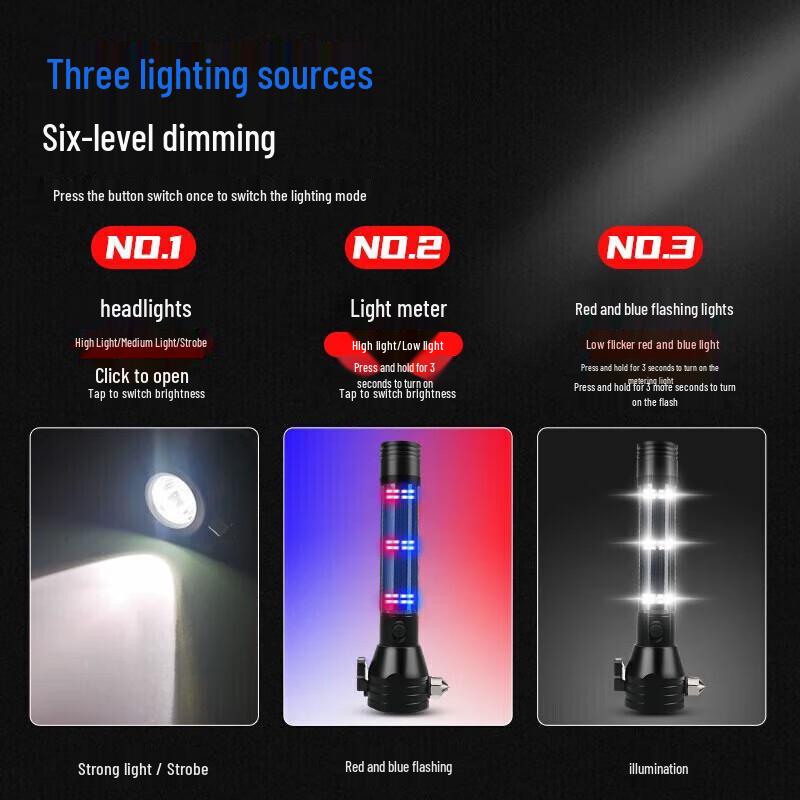 16-in-1 Outdoor Multi-functional Emergency Flashlight