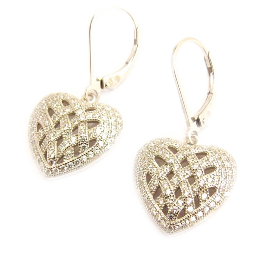 Les Trésors De Lily [L5034] - Dormeuses Argent 'Love' blanc argenté (rhodié) - 30x15 mm