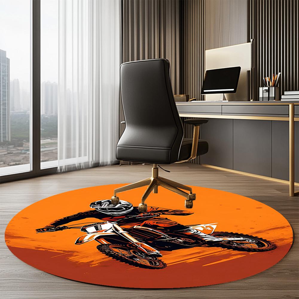 Off Road Motorcycles Printed Round Rug Carpet Chair Rug Area Rug Entryway Doormats,for Office Chair Living Room Bedroom Kitchen Room.