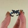 Blue Crystal Butterfly Ring Twisted Wavy Open Ring for Women Vintage Hip Cool Party Jewelry for Men