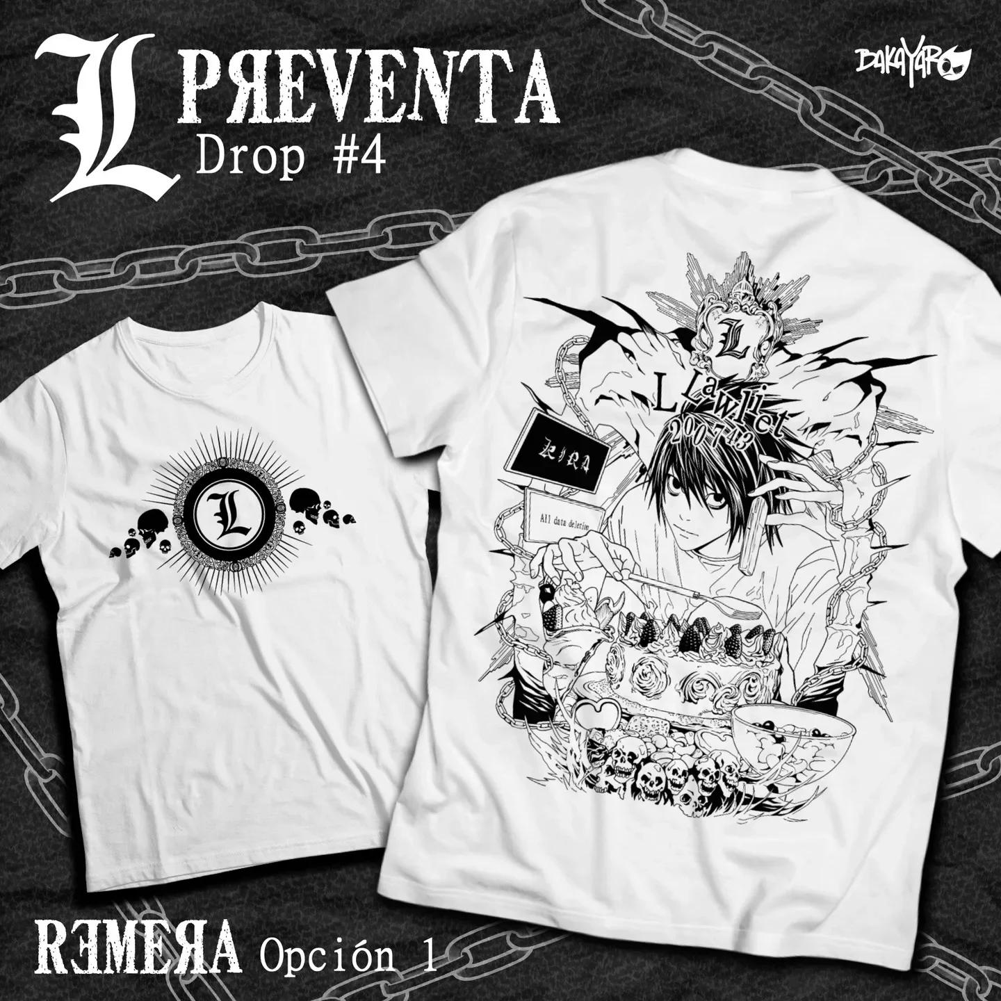 

Kira Ryuk Death Note L Manga Horror Anime Black Personality Street Fashion Pattern Oversized T-shirt for Men and Women Y2K Tops 4XL