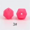 TX49 10Pcs 14mm Hexagon Solid Color Silicone Beads Jewelry DIY Necklace Bracelets Keychain Trend Handmade Accessories Jewelry