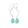Aqua Chalcedony Gemstone 925 Sterling Silver Jewelry Handcrafted Earrings 2.60" EE-43-17