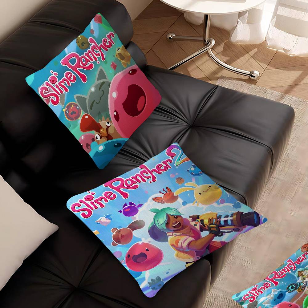 Game S-Slime R-Rancher Classic Anime 45*45cm Cushion Cover Pillow Cover Decor Pillowcase Home Pillowcase for Couch Pillow