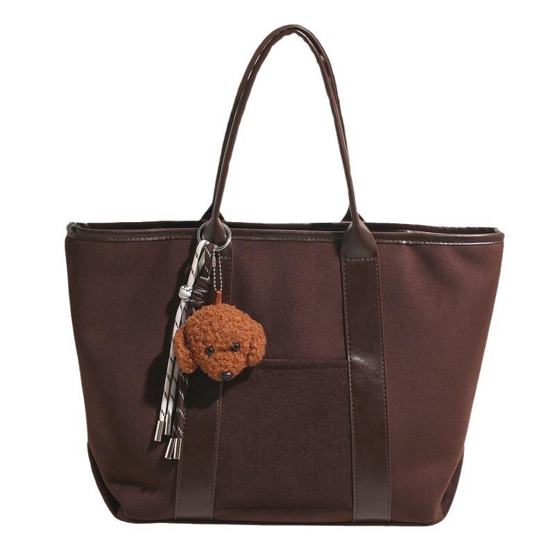Winter retro suede large-capacity bag women's 2025 new fashion tote bag simple portable commuter bag