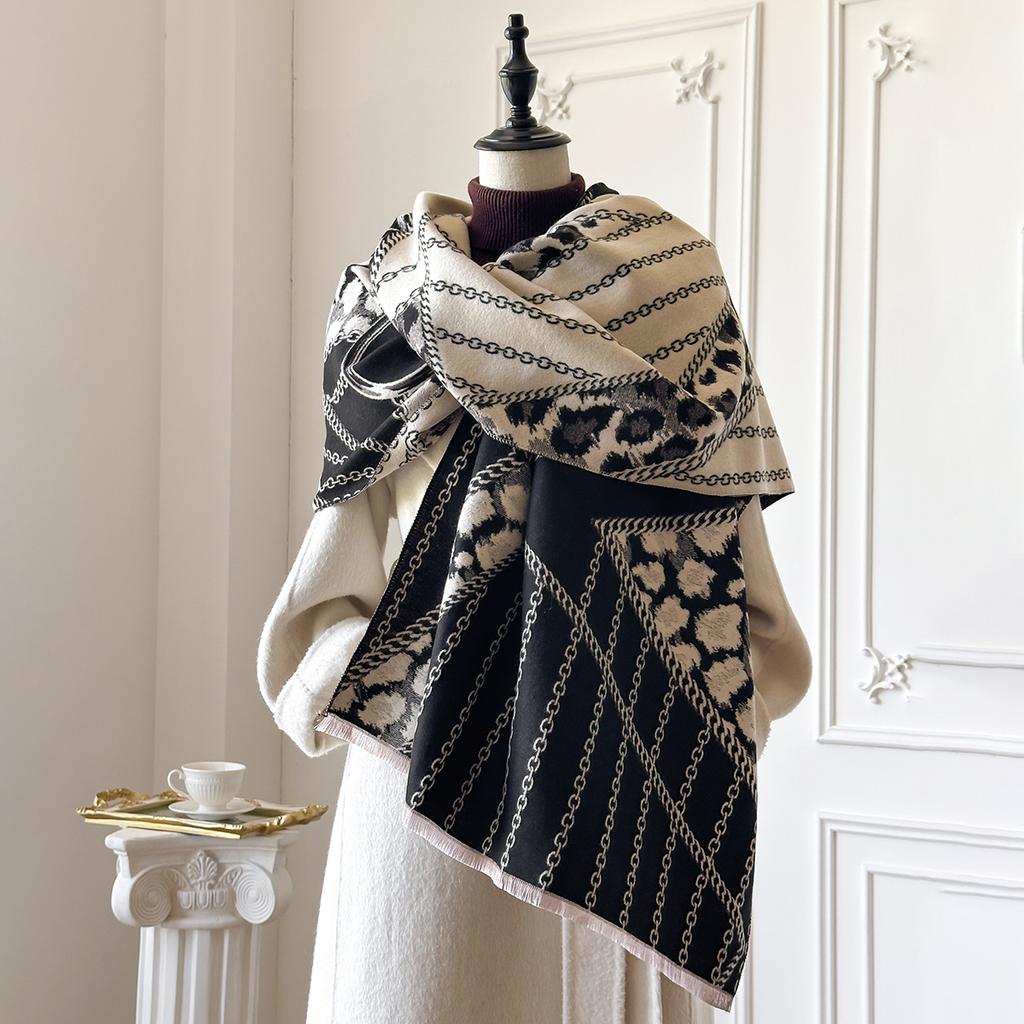 Luxury Faux Cashmere Scarf For Women Autumn Winter  Warm Pashmina Blanket Poncho Fashion Print Thick Shawl