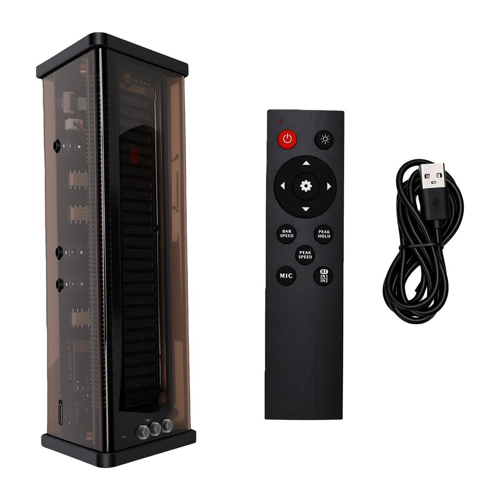 VFD Sound Spectrum Analyzer Bluetooth 5.0 Receiver 2 Way AUX Sound Switcher High Precise Clock Music Spectrum Analyzer