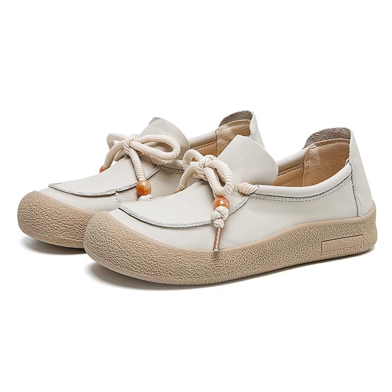 Damen Loafer Echtes Leder Neue Schnürer Damen Sneaker Große Größen Freizeit Ballerinas Bootsschuhe Damen