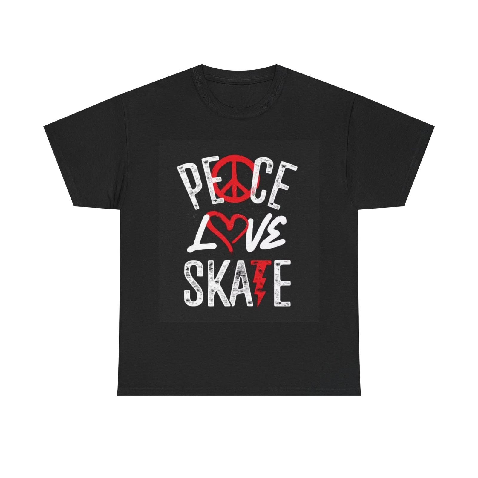 Men s and Women s T-shirts Peace Love And Skate XS