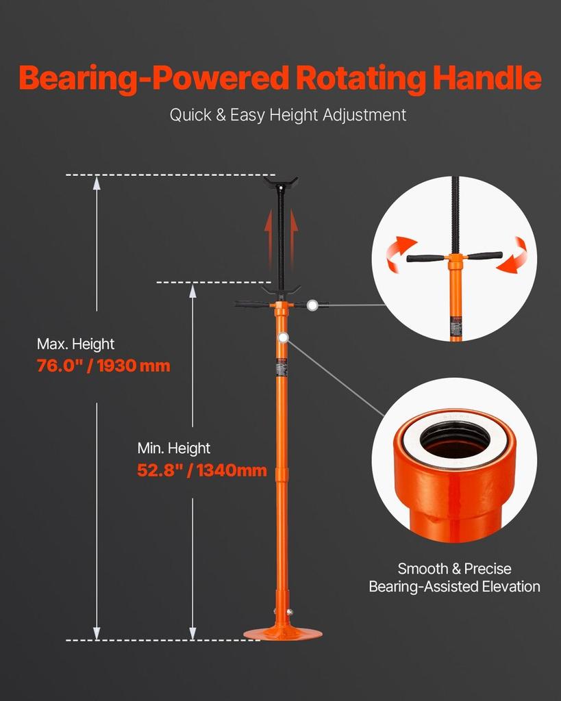Underhoist Support Stand 3/4Ton Capacity Under Hoist Jack Stand Round Base