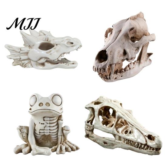 Harz Frosch Skelett Dekorationsornament, Outdoor Terrassen Schreibtisch Dekor, Realistische Knochentextur geschnitzt Halloween Figur Gothic
