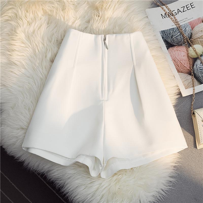 Petite Wide-Leg High-Waisted Drape Shorts - New Summer Style for Women S белый