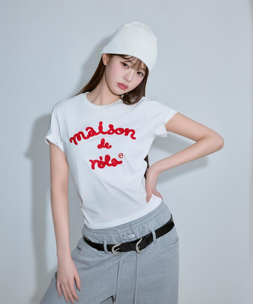 ROLAROLA Maison De Rola Stickerei T-Shirt Weiß