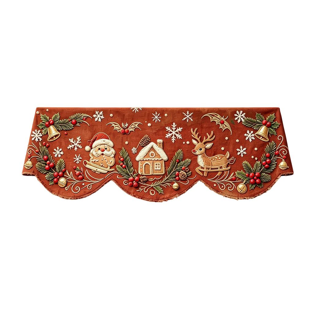 Christmas Fireplace Decorative Cloth for Holiday Party and Mantel Decoration