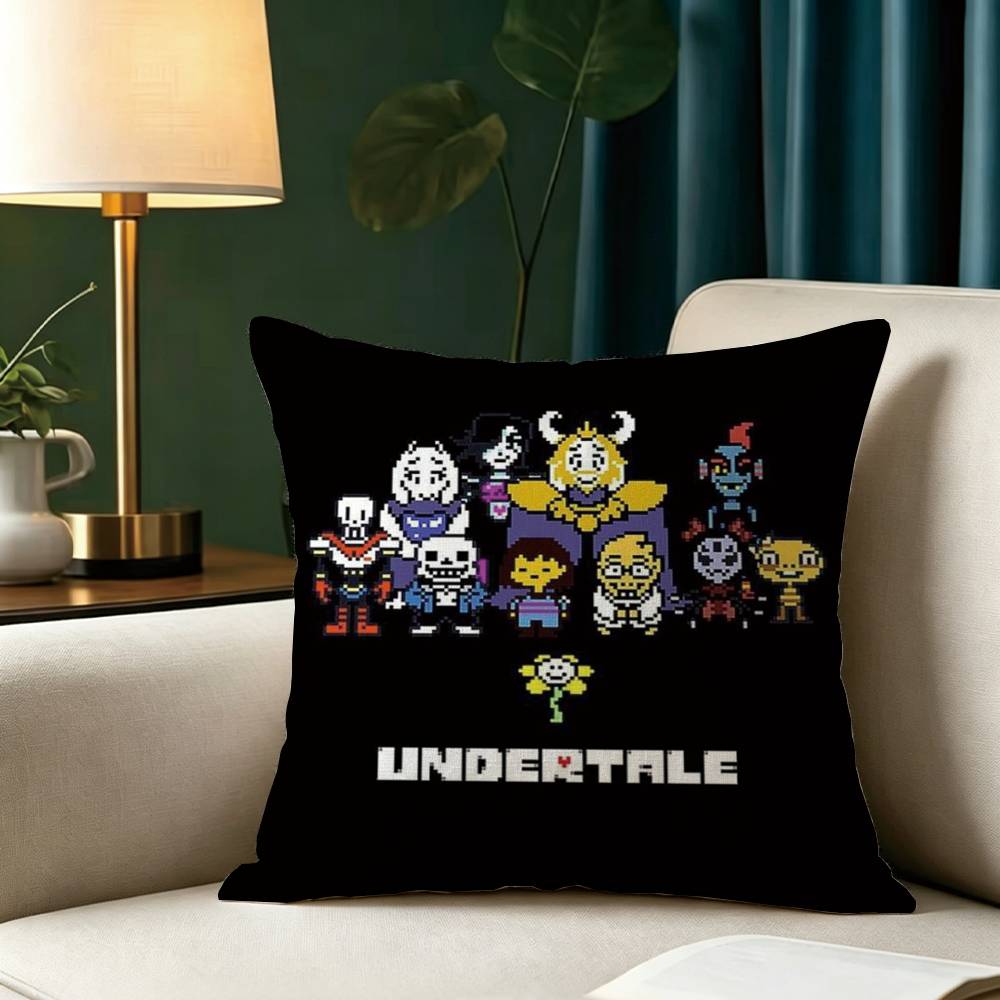 Game U-Undertales Square Double-Sided Printed Pillow Case Bedroom Bedside Pillow Sofa Cushion Cover