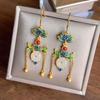 New Gutta Enamel Porcelain Original Tassel Earrings Chinese Retro Court Style Light Luxury Noble Elegant Charm Women'S Jewelry