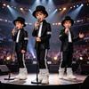 Musician Halloween Costume Set for Kids, Black Sequin Jacket, Trousers, Hat, Gloves, 80s 90s Retro Stage Outfits for Disco Party, Fancy Dress