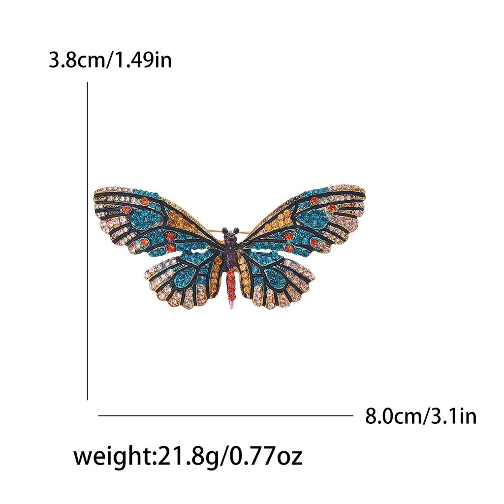 Rhinestone Butterfly Brooches for Women Unisex Enamel Insect Pins Banquet Party Backpack Gifts Jewelry Accessories