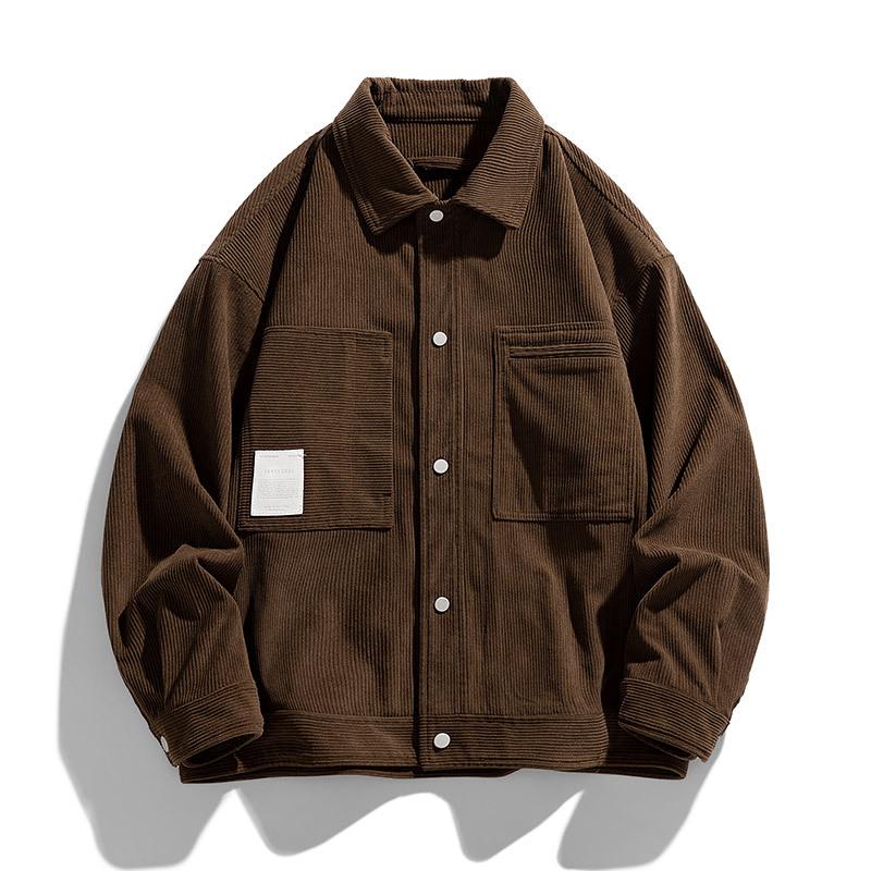 Men's autumn new jacket corduroy jacket Korean version trendy casual retro loose lapel men's top