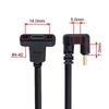 Xiwai USB Type C Male to Female Extension Data 180 Degree Back Angled 3.1 Cable, U-Shaped, 30cm,