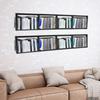 2pcs 34In Open Design Metal CD Storage Rack, Wall Mounted Vertical or Horizontal Bookshelf, Modern Wall Three-dimensional Decor