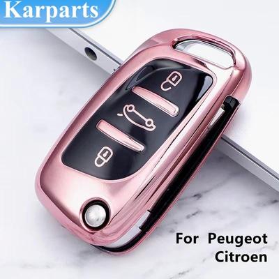 Molle di TPU Pieghevole Auto Portachiavi Caso Della Copertura Borsette Portachiavi per Peugeot Citroen C1 C2 C3 C4 C5 DS3 DS4 DS5 DS6 Accessori di Protezione