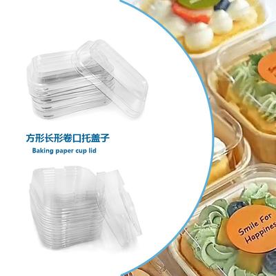 Rectangle Cake Paper, Square Grease-Proof Paper Tray, Baking Paper, Muffin Paper Tray, Roll Cup Lid 50 Pcs