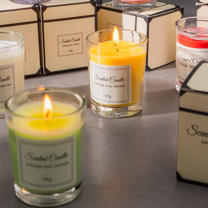 Soy Wax Creative Aromatherapy Candle in Transparent Glass Jar - 12 Scents