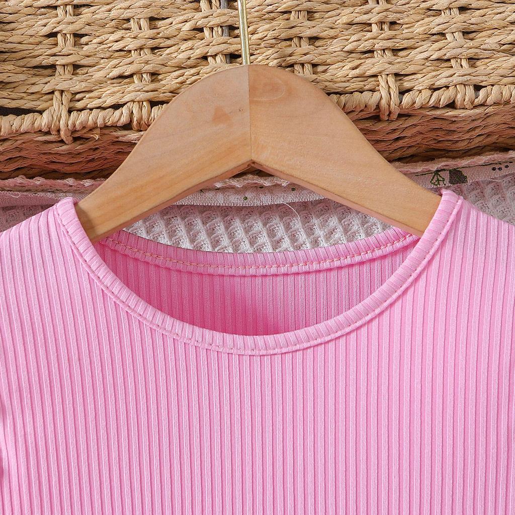 Sommer-Mädchen-Prinzessinnenkleid mit Mesh, kurzen Ärmeln und Schleife in der Taille