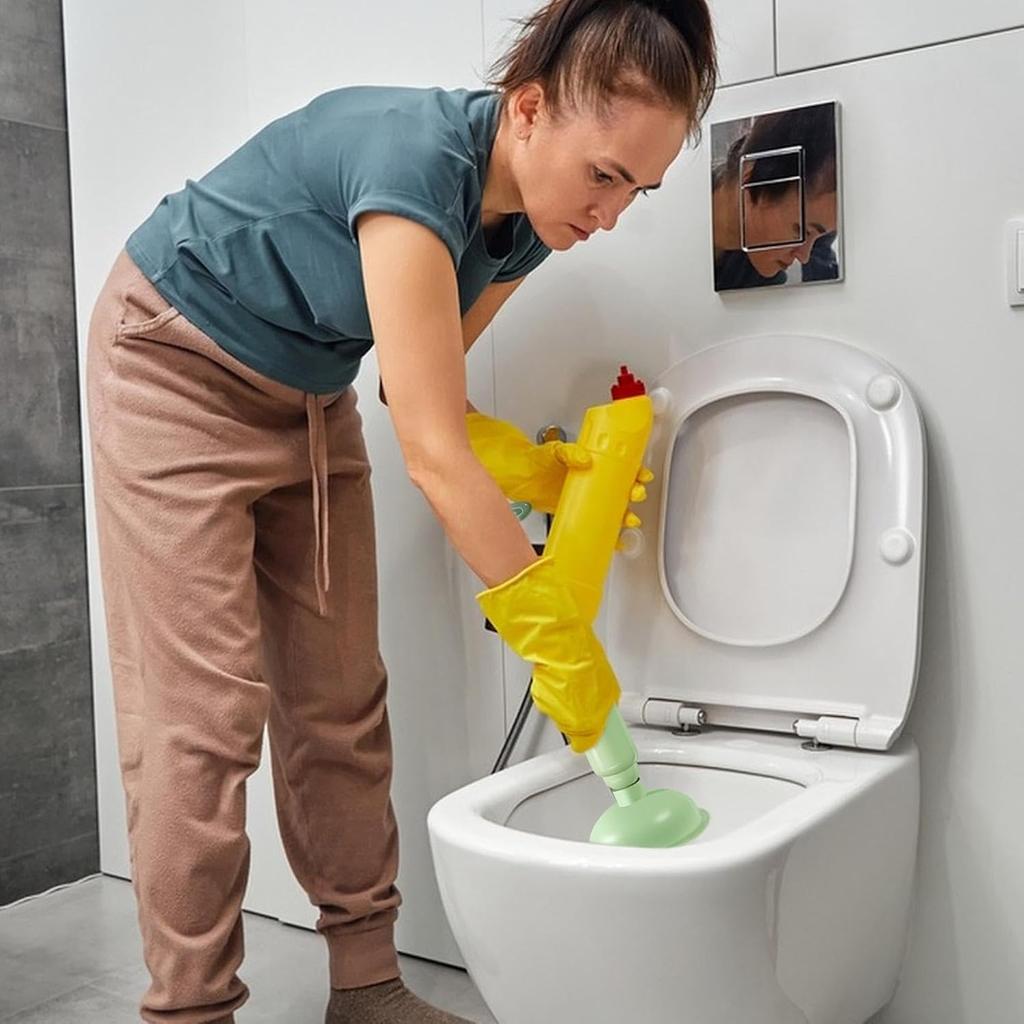 Toilet Plungers for Bathroom High Pressure Bathroom Plunger for Toilets Flexible Sewer Unclogging Tool Air Plunger Drain Clog