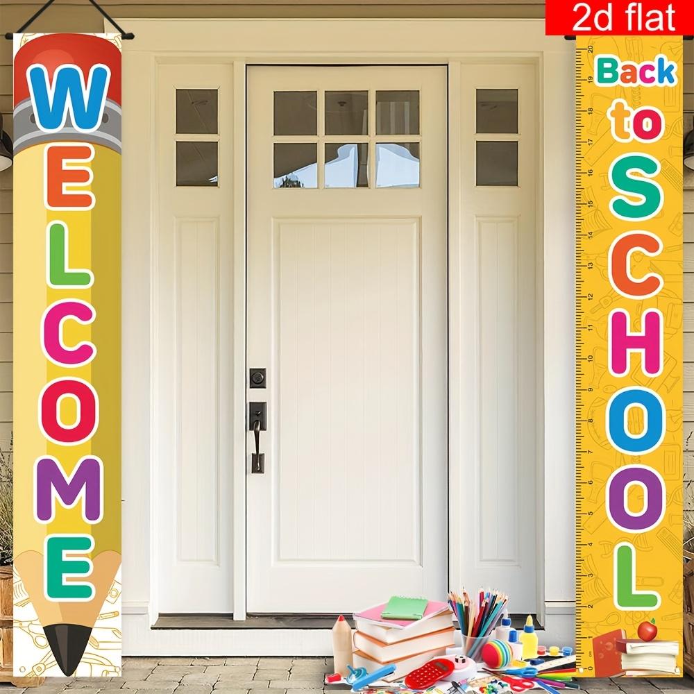 Back To School Porch Sign Rainbow Letters Boards 1 Pair Polyester Indoor Outdoor Decor