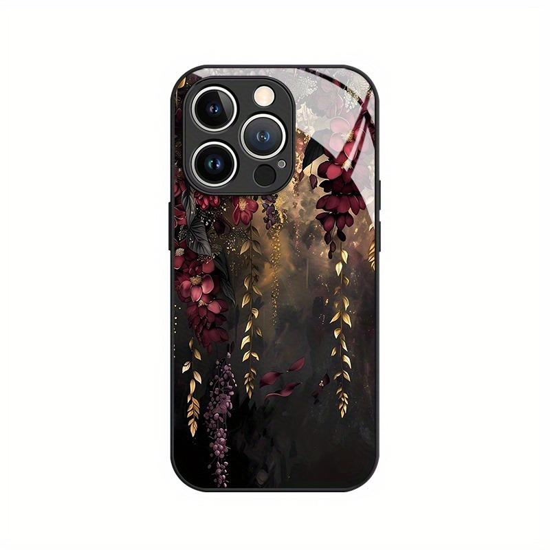 Handyhülle für iPhone 17 16 15 14 Pro Max 13 12 11 16E 17 Air 7 8 Plus XR XS X Mode Kunst Blumenmuster Gehärtetes Glas Cover
