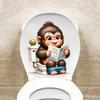Funny Animal PVC Toilet Seat Stickers Monkey Zebra Giraffe Decals Waterproof Bathroom Wall Door Decor Creative Removable Decals